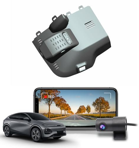 Fitcamx Dashcam Auto Vorne Hinten 2160P+1080P Kompatibel mit XPeng G6 2023 2024 2025 (Power from fuse box), OEM Dashcam 4K UHD Video WiFi, Loop-Aufnahm, G-Sensor, WDR Dash Camera Auto, mit 128GB Karte