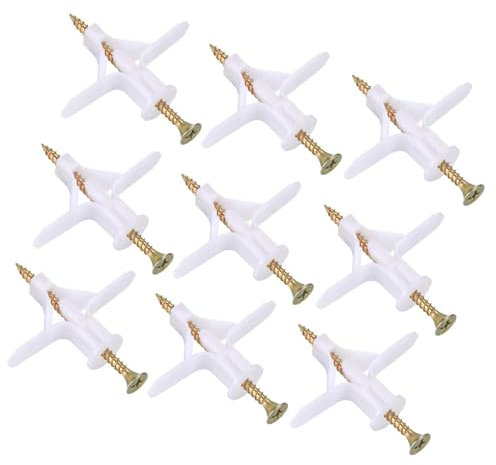 100 PCS Drywall Anchor Kit - Heavy Duty Plasterboard Fixings for TV Brackets & Shelves (50 Expansion Plugs + 50 Screws) - Hollow Wall Cavity Mounting Solution