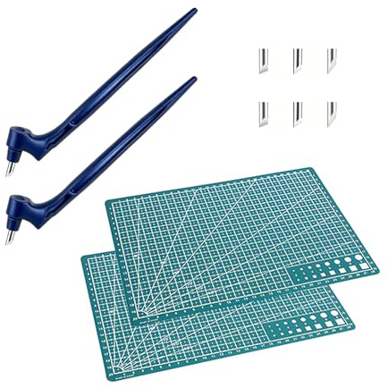 Belvanr 10 Piezas Cutter Precision Hoja Giratoria de 360 Grados de Acero Inoxidable con 6 Cuchillas de Repuesto, 2 Alfombrilla de Corte y 2 Cuchillo de Arte, para Manualidades