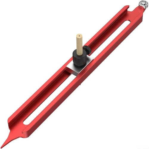 HEBEOT Règle de traçage en alliage d'aluminium avec porte-crayon réglable pour installation de carrelage, stratification, coupe de tapis