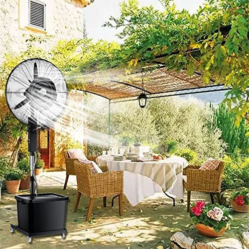 HMASNSEIY dimfläkt med 3 kylhastigheter, stående fläkt med 12 gallontank, justerbar höjd, kyl din butik, garage, lada eller arbetsplats, svart