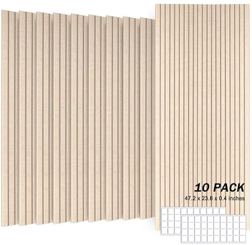 JVJVJ Large Acoustic Wall Panels, 10 Pack, 47 x 23.6,Deep Camel