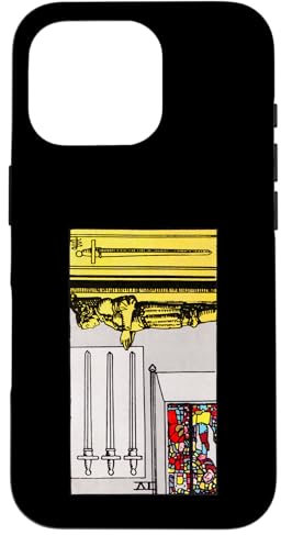 Four of Swords Carte de tarot vintage Motif cavalier inversé Waite Coque pour iPhone 16 Pro