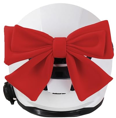 Gwezmxs Motorcycle Helmet Cover for Women, Cute Fabric Bow Helmet Decoration, Helmet Decoration, Red