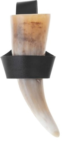 Boccale da birra con supporto in pelle medievale vichinghi tazza da birra corno con fondine in pelle Halloween Cosplay costume vichinghi bere corno fondine