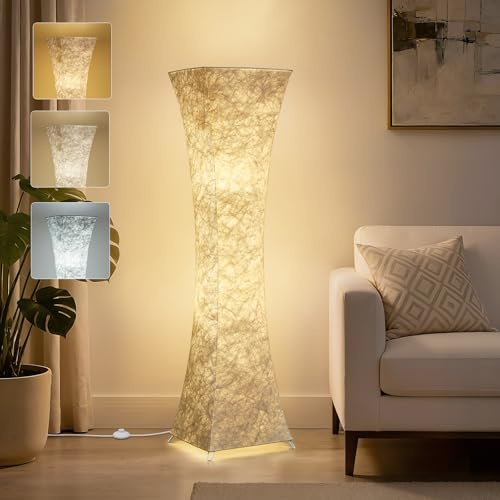 GyroVu Lámpara de Pie de 47 para Sala de Estar | Temperatura de Color Ajustable, Lámpara de Columna, Lámpara de Esquina para Dormitorio, Oficina y Sala de Estar