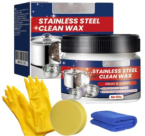 Rimozione graffi in acciaio inossidabile per elettrodomestici, 2025 aggiornato multiuso pasta detergente per rimuovere i graffi, kit di riparazione graffi per forno, lavello, frigorifero, pentole (1