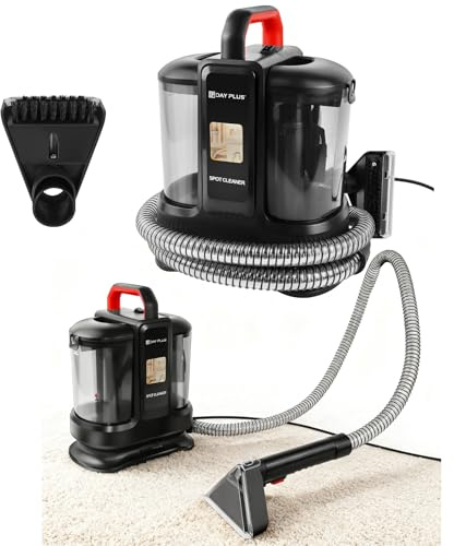 Limpiador de alfombras para alfombras, alfombras, tapicería, escaleras y coches, 400 W, presión de aspiración de 13 kPa, depósito de 1,2 l, incluye 2 cepillos