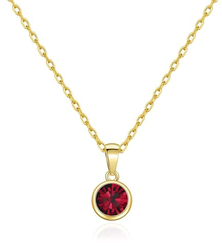Philip Jones 18k Gold Plated Red Crystal Necklace Created with Zircondia® Crystals