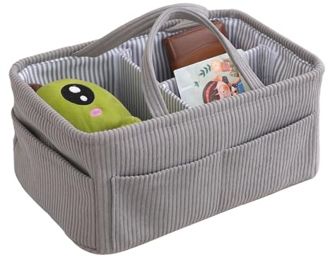 Genérico Organizador De Pañales | Cesta De Almacenamiento Grande De Tela De Pana - Organizador Infantil Bolso De Pañales - Unisex para Hogar Dormitorio Baño Sofá Maletero Viajes