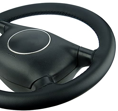 L&P A269 Lenkradhülle Lenkradbezug Echtleder Lenkrad Bezug passgenau geschneidert (Naht schwarz)