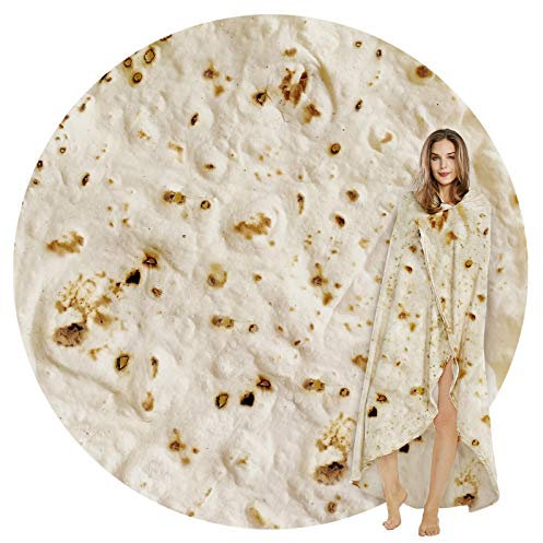 SeaRoomy 60 inches Burrito Tortilla Blanket, Funny Food Throw Blanket
