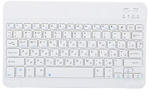 Dilwe Tastiera Bluetooth wireless ultra sottile portatile, tastiera mini tablet da 10 pollici, tastiera ricaricabile universale per Android/OS X/Windows(russo)