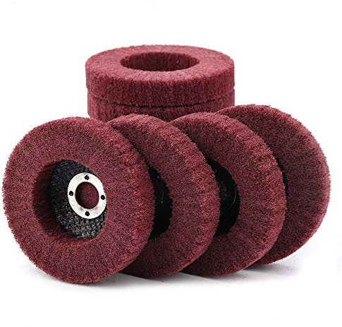 NuoDunco 10Pcs 4 Inch Nylon Fiber Flap Disc, 320 Grit Buffing Polishing Wheel for Angle Grinder, Scouring Pad Paint Stripper and Rust Remover