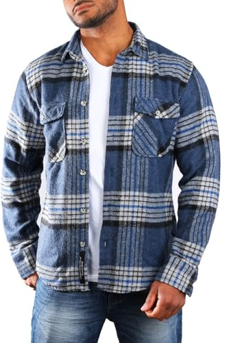 Carisma Herren warmes Flanell Holzfäller Karo Hemd Dicke weiche Qualität Regular fit kariert 8615, Grösse:XXL, Farbe:Blau