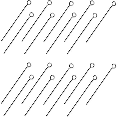 DIY925 30 Stück Kettelstifte 925 Sterling Silber mit Öse 50mm x 0.6mm Nietstifte zum basteln Juweliers- Qualität