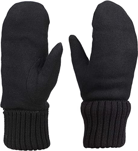 Strick-Fäustlinge für Damen, Winter, warme Woll-Handschuhe, Fleecefutter, Skihandschuhe, Ski-Handschuhe mit kompletten Fingern, Fingerhandschuh, Wolle für Sport, eng anliegend, Geschenk