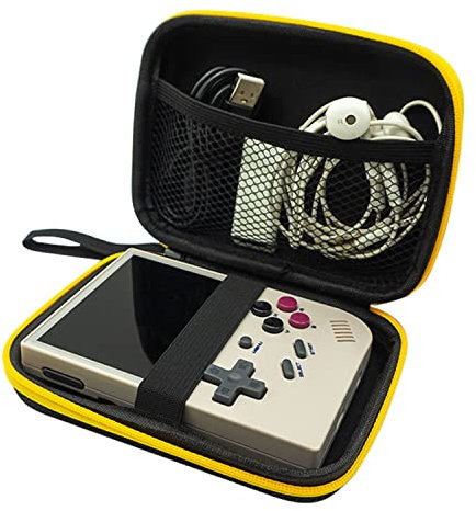 CBDYWVR EVA Hard Case Compatible with RG35XX / RG353V / R36S Handheld Game Console, Hard Carrying Case for RG353XX Handheld Game Console Waterproof Multi-Function Travel Storage Bag Case Only (Black)