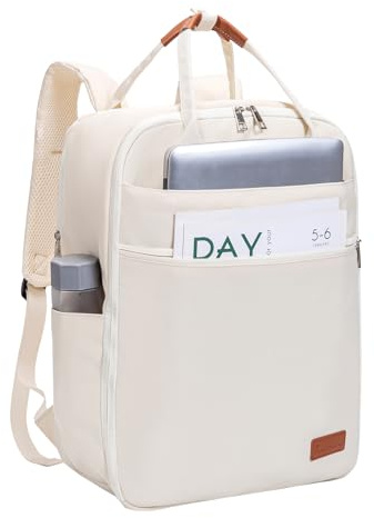 Lossga Sac a Dos Voyage Cabine Avion pour Easyjet Valise Bagages Cabine Antivol avec Compartiment pour Ordinateur, 45x36x20cm, Beige