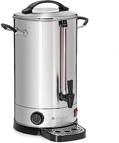Forgast Chaudière à eau | Acier inoxydable | Capacité 15 litres | Distributeur d'eau | Chauffe-eau | Bouilloire | Bac collecteur | Deux poignées | Protection contre la surchauffe | Facile à nettoyer