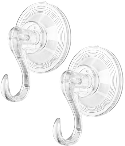 WLLHYF Suction Cup Hook Heavy-Duty Reusable Sucker Wreath Hanger, 2, Small