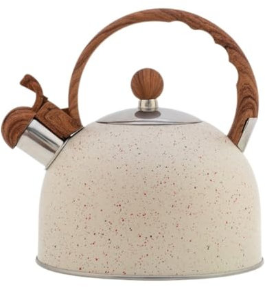 Bouilloire Sifflante Théière avec Sifflet Bouilloire À Thé Sifflante En Acier Inoxydable, Cuisinière Avec Bouilloire Isolée, Poignée En Bois Pliante Théières pour Cuisinière Bouilloire à Flûte