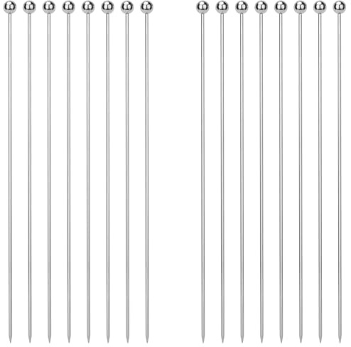 16PCS Cocktail Picks, Reusable Metal Toothpick,8 inch Stainless Steel Cocktail Toothpick, Martini Skewer, Bloody Mary Skewer for Olive Appetizer Fruit