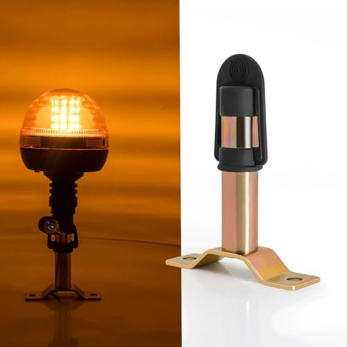 Biqiure 1PCS Soporte Luz Giratoria Tractor,Soporte para Lámpara Giratoria Norma DIN 14620 Con Cable de Conexión Soporte rotativo para tractores,Vehículos agrícolas