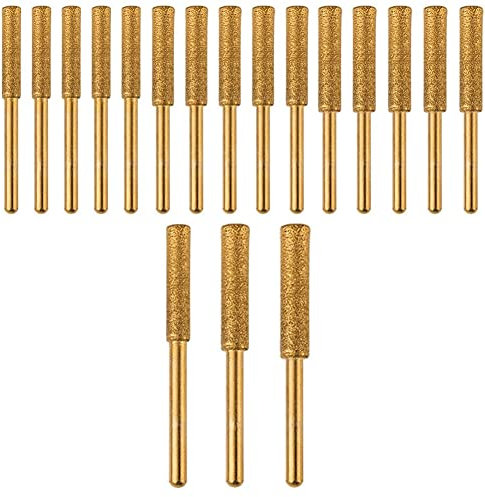 Hztuang 18PCS Diamond Chainsaw Sharpener Bits, Diamond Stone Chain Saw Chainsaw Sharpener for Polishing Chain Grinding Tool