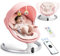 Helangel Altalena per neonati, dondolo elettrico per bambini con app e telecomando, imbracatura a 5 punti aggiornata, 10 musiche Bluetooth e 5 velocità, resiste a 9 kg