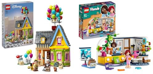 LEGO Zimmer-Bundle 2: Disney Pixar Carls Haus aus „Oben“ (43217) + Friends Aliyas Zimmer (41740) Set, mit Mini-Puppen & baubaren Spielzeugtiere-Figuren, Geschenk-Idee für Kinder, Mädchen und Jungen
