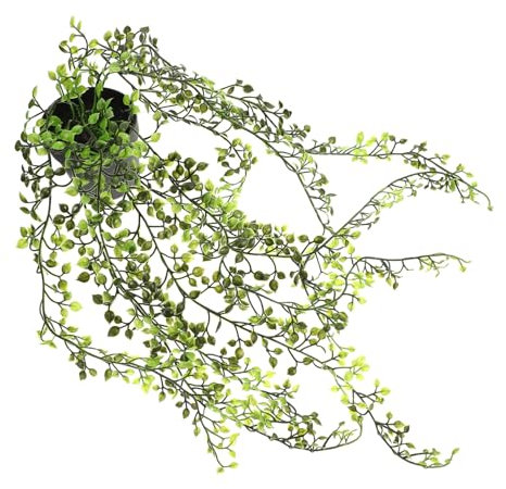 Zerodeko Cucumber Leaf Fake Plant Vine Wall Hanging Rattan Pendant Decor Faux Greenery for Home Garden Wall