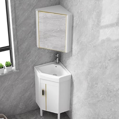 AYHARYLH Mobile Bagno con Lavabo, Piccolo Lavabo per Bagni,Mobile Bagno Lavabo Angolare,Lavandino per Il Lavaggio Igienico delle Mani,Piccolo Lavamano per WC Ospiti,per Piccoli Spazi