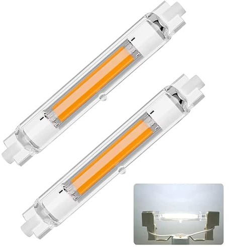 Dvnoua R7S LED 118mm Dimmbar, 30W R7S COB LED Lampen Ersatz für 300W Halogen Leuchtmittel, R7S LED Glühbirne Kaltweiß 6000K 3000LM, Kein Flackern, 360°Abstrahlwinkel LED Stab, 2PCS