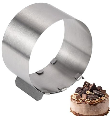 Molde de anillo ajustable para tartas, 10 cm, anillo de acero inoxidable para hornear, molde para hornear pasteles, panadería, bollos, forma ajustable y estable