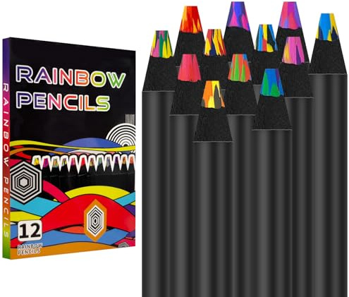 CNMTCCO Ostergeschenke Kinder, Regenbogenstift, 12 Farben Regenbogenstifte Buntstifte Kinder, Geschenke für Mädchen, Holzstifte Farbstifte für Zeichnen, Ausmalen, Mitgebsel Kindergeburtstag