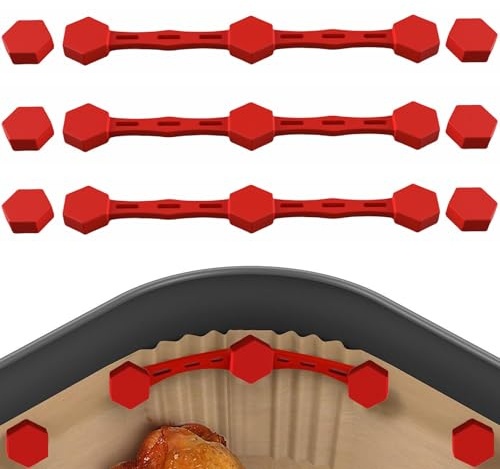 Zernblend 3er-Set Magnet Silikonschnalle für die Luftfritteuse zum Festhalten von Pergamentpapier, Silikon Magnetschnalle für Luftfritteuse, Airfryer