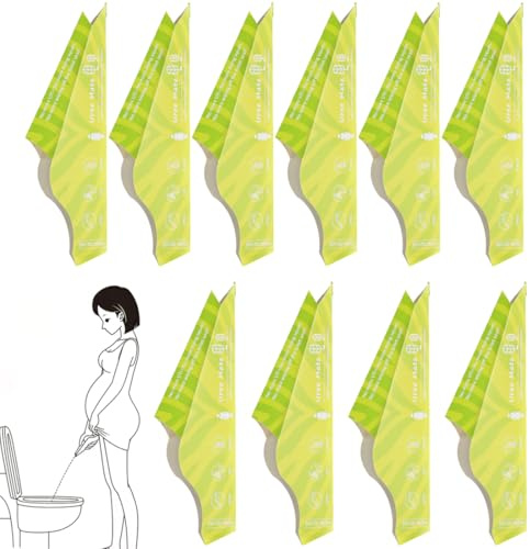 NHQZ 10 Pcs urinario femenino portátil, urinarios desechables para mujeres en caja de colores, impermeable, ideal para viajes y exteriores (Verde)