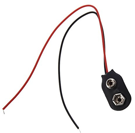 Pqahffowr 20 x connettore cablato per batteria 9 V in finta pelle nera