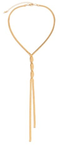 GXGM Schlangenkette Gold,Quaste Kragen Halskette Schlange Knochen Kette,Einfache Lange Choker Schmuck Einstellbar für Frauen und Mädchen,Minimalistische Kette Halskette