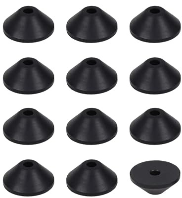 TUKEVA 12 Pcs joint conique pour siège de toilette M6 rondelles antidérapantes conique Rondelles en Caoutchouc Antidérapant M6 pour Réservoir Toilettes joints fixes pour siège de toilette (Noir, 6mm)