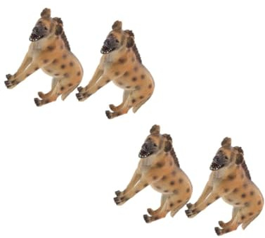 HANABASS 4 Stck. Realistisches Hyänenmodell aus Kunststoff Pädagogisches Wildtierspielzeug für Jungen Mädchen Ab Jahren Lebensechte Afrikanische Hyänen Figuren für Lernen und Sammeln
