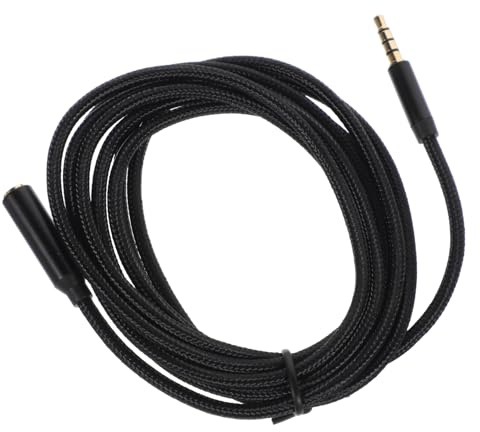 TEHAUX Cavo di Estensione Audio Design alla Moda e Ampia Compatibilità 3,5 Mm Maschio a Femmina in Rame Nero da 2 Metri per Telefono e Cuffie in Vari Scenari