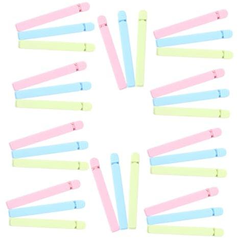 ERINGOGO 30 pièces Clips de Fermeture Plastique Réutilisables Pinces Étanches pour Sacs Alimentaires Conservation Fraîcheur Snack et Chips Serrage Robuste pour Stockage Longue Durée