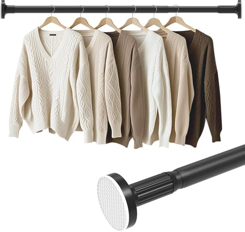 Heavy Duty Extendable Telescopic Shower Curtain Pole Rail Rod Bathroom Window Clothes Rails Telescopic Shower Curtain Pole Rod Bath Door Window No Drilling (110-190cm)