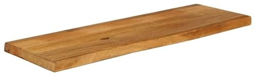 Eleganz Mesa de madera de mango maciza, 100 x 20 x 3,8 cm, con borde de árbol, aspecto de roble natural para un estilo rústico de vida, duradero y respetuoso con el medio ambiente