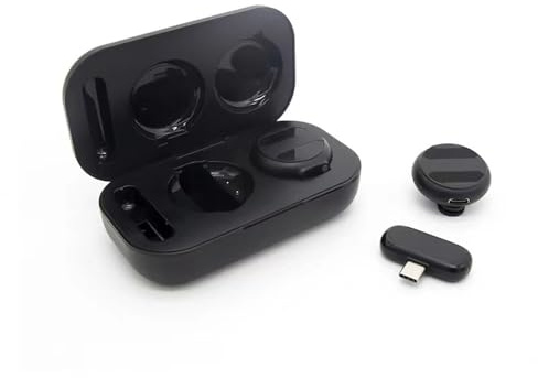 Dilwe Micrófono Inalámbrico con Clamp/Holder de Solapa Giratorio de 360 ​​Grados, uno a Dos con Estuche de Carga Micrófono de Grabación Portátil con Cancelación de Ruido Inteligente para Videos