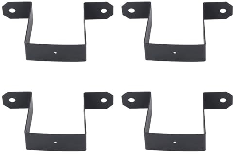 Riuulity Attaches de Poteau à Sangle Durables, Colliers de Serrage à Tubes Carrés pour Clôture de Pont - 4 Supports de Montage Robustes