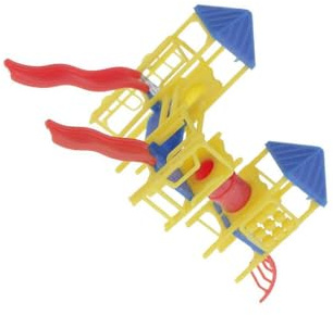 wueiooskj Z Spur Bausatz, Landschaftsgestaltung inklusive bemalter Kinderanlage, Modellfigur, Gebäudelandschaftslayout (6,5–3,9 cm), Modellfigur, Architektur und Modelleisenbahn Modell