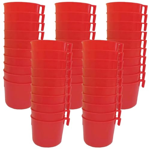 Suministros para pollos, suministros para gallos, 50 comederos de plástico para palomas, comedero para pollos colgante, fácil de quitar, alimentación y riego para mascotas, loros, periquitos, aves de